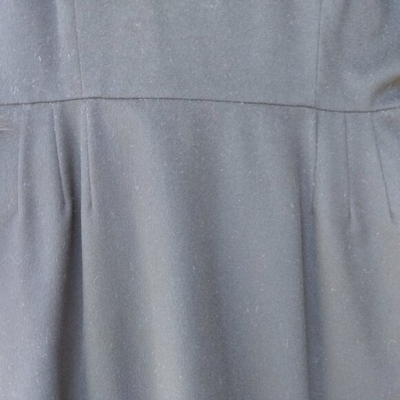 Vintage Black Dress with Fur Cuffs 38.25"B 50s 60s Retro Glamor Wide Neckline - Picture 5 of 16